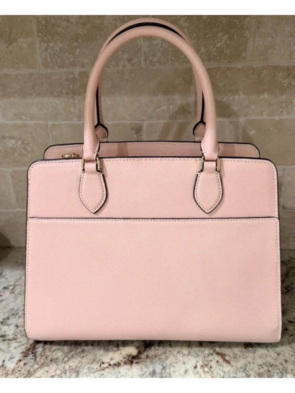 Kate Spade Madison Medium Saffiano Leather Satchel Conch Pink